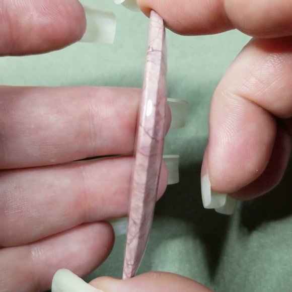 Pink Imperial Jasper Large Designer Cabochon 57.65 x 22.43 x 6.12mm - Picture 16 of 17